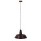GloboStar® RAY 01046 Vintage Industrial Κρεμαστό Φωτιστικό Οροφής Μονόφωτο 1 x E27 Καφέ Σκουριά Μεταλλικό Καμπάνα Φ36 x Y25cm