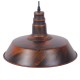GloboStar® RAY 01046 Vintage Industrial Κρεμαστό Φωτιστικό Οροφής Μονόφωτο 1 x E27 Καφέ Σκουριά Μεταλλικό Καμπάνα Φ36 x Y25cm