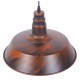 GloboStar® RAY 01046 Vintage Industrial Κρεμαστό Φωτιστικό Οροφής Μονόφωτο 1 x E27 Καφέ Σκουριά Μεταλλικό Καμπάνα Φ36 x Y25cm