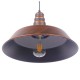 GloboStar® RAY 01046 Vintage Industrial Κρεμαστό Φωτιστικό Οροφής Μονόφωτο 1 x E27 Καφέ Σκουριά Μεταλλικό Καμπάνα Φ36 x Y25cm