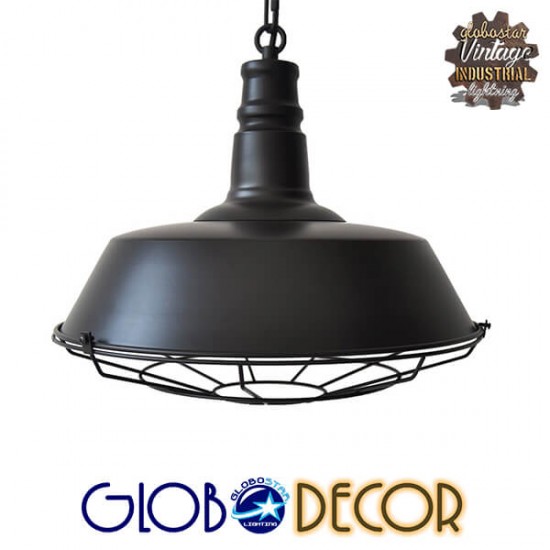 GloboStar® BARN 01048 Vintage Industrial Κρεμαστό Φωτιστικό Οροφής Μονόφωτο 1 x E27 Μαύρο Μεταλλικό Καμπάνα Φ46 x Y25cm GloboStar® BARN 01048 Vintage Industrial Κρεμαστό Φωτιστικό Οροφής Μονόφωτο 1 x E27 Μαύρο Μεταλλικό Καμπάνα Φ46 x Y25cm