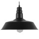 GloboStar® RAY 01049 Vintage Industrial Κρεμαστό Φωτιστικό Οροφής Μονόφωτο 1 x E27 Μαύρο Μεταλλικό Καμπάνα Φ36 x Y25cm