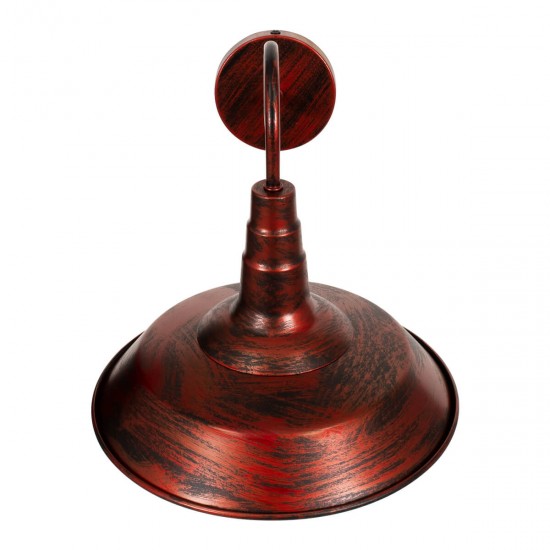 GloboStar® SORD 01067 Vintage Industrial Φωτιστικό Τοίχου Απλίκα Μονόφωτο Καφέ Σκουριά Μεταλλικό Καμπάνα Φ26 x Μ37 x Π26 x Υ32cm