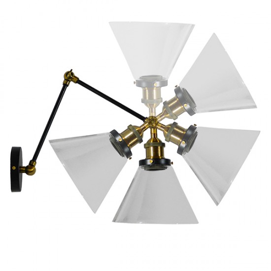 GloboStar® OLIVIA 01068 Vintage Φωτιστικό Τοίχου Απλίκα Μονόφωτο με Σπαστό Μεταλλικό Βραχίονα και Γυάλινη Καμπάνα Φ19 x Μ63 x Π19 x Υ77cm GloboStar® OLIVIA 01068 Vintage Φωτιστικό Τοίχου Απλίκα Μονόφωτο με Σπαστό Μεταλλικό Βραχίονα και Γυάλινη Καμπάνα Φ19 x Μ63 x Π19 x Υ77cm