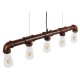 GloboStar® CANAL 01070 Vintage Industrial Κρεμαστό Φωτιστικό Οροφής Πολύφωτο 5 x E27 Καφέ Σκουριά Μεταλλικό Ράγα Μ88 x Π4.5 x Y7cm GloboStar® CANAL 01070 Vintage Industrial Κρεμαστό Φωτιστικό Οροφής Πολύφωτο 5 x E27 Καφέ Σκουριά Μεταλλικό Ράγα Μ88 x Π4.5 x Y7cm