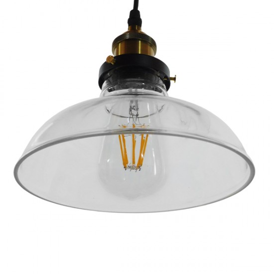 GloboStar® BINGLEY 01075 Vintage Κρεμαστό Φωτιστικό Οροφής Μονόφωτο 1 x E27 Γυάλινο Καμπάνα Φ20 x Y15cm GloboStar® BINGLEY 01075 Vintage Κρεμαστό Φωτιστικό Οροφής Μονόφωτο 1 x E27 Γυάλινο Καμπάνα Φ20 x Y15cm