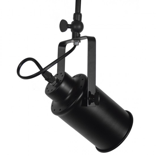 GloboStar® HOLLYWOOD 01154 Vintage Φωτιστικό Οροφής Δίφωτο Μαύρο Μεταλλικό Ράγα Μ44 x Π13 x Υ36cm