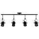 GloboStar® HOLLYWOOD 01156 Vintage Φωτιστικό Οροφής Πολύφωτο Μαύρο Μεταλλικό Ράγα Μ13 x Π110 x Υ38cm