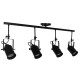 GloboStar® HOLLYWOOD 01156 Vintage Φωτιστικό Οροφής Πολύφωτο Μαύρο Μεταλλικό Ράγα Μ13 x Π110 x Υ38cm