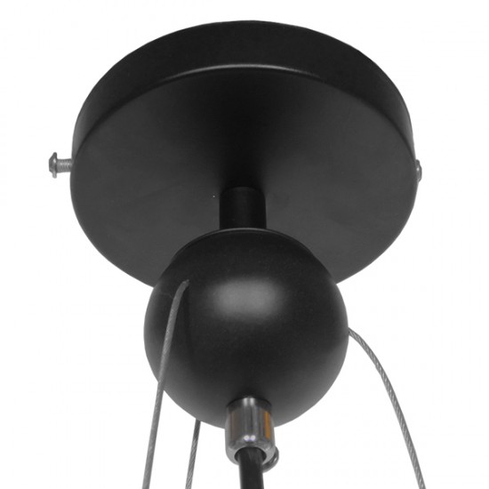 GloboStar® NBA 01027 Μοντέρνο Κρεμαστό Φωτιστικό Οροφής Μονόφωτο 1 x E27 Πορτοκαλί Μεταλλικό Πλέγμα Φ32 x Y58cm