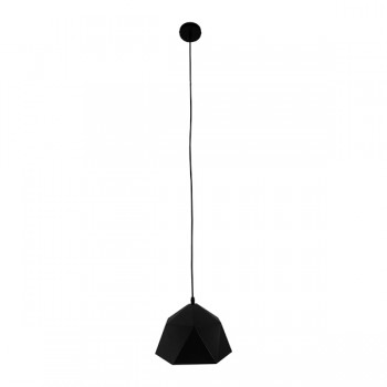 GloboStar® HEXAGON 01194 Μοντέρνο Κρεμαστό Φωτιστικό Οροφής Μονόφωτο Μαύρο - Χρυσό Μεταλλικό Καμπάνα Φ25 x Υ15cm