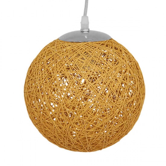 GloboStar® OCEANA 01200 Vintage Κρεμαστό Φωτιστικό Οροφής Μονόφωτο 1 x E27 Μπεζ Ξύλινο Ψάθινο Rattan Φ20 x Υ20cm GloboStar® OCEANA 01200 Vintage Κρεμαστό Φωτιστικό Οροφής Μονόφωτο 1 x E27 Μπεζ Ξύλινο Ψάθινο Rattan Φ20 x Υ20cm