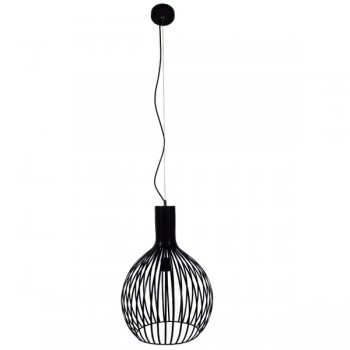 GloboStar® GOBLET DARK 01266 Μοντέρνο Κρεμαστό Φωτιστικό Οροφής Μονόφωτο Μαύρο Μεταλλικό Καμπάνα Φ38 x Y50cm