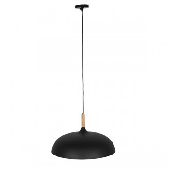 GloboStar® VALLETE BLACK 01258 Μοντέρνο Κρεμαστό Φωτιστικό Οροφής Μονόφωτο 1 x E27 Μαύρο Μεταλλικό Καμπάνα Φ45 x Y27cm