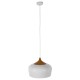 GloboStar® VILI WHITE 01260 Μοντέρνο Κρεμαστό Φωτιστικό Οροφής Μονόφωτο 1 x E27 Λευκό Μεταλλικό Καμπάνα Φ40 x Y27cm