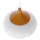 GloboStar® VILI WHITE 01260 Μοντέρνο Κρεμαστό Φωτιστικό Οροφής Μονόφωτο 1 x E27 Λευκό Μεταλλικό Καμπάνα Φ40 x Y27cm