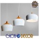 GloboStar® VILI WHITE 01260 Μοντέρνο Κρεμαστό Φωτιστικό Οροφής Μονόφωτο 1 x E27 Λευκό Μεταλλικό Καμπάνα Φ40 x Y27cm