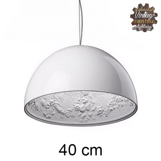 GloboStar® SERENIA WHITE 01152 Μοντέρνο Κρεμαστό Φωτιστικό Οροφής Μονόφωτο Λευκό Γύψινο Καμπάνα Φ40 x 19cm GloboStar® SERENIA WHITE 01152 Μοντέρνο Κρεμαστό Φωτιστικό Οροφής Μονόφωτο Λευκό Γύψινο Καμπάνα Φ40 x 19cm
