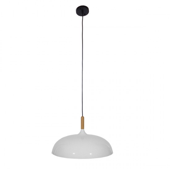 GloboStar® VALLETE WHITE 01256 Μοντέρνο Κρεμαστό Φωτιστικό Οροφής Μονόφωτο 1 x E27 Λευκό Μεταλλικό Καμπάνα Φ45 x Y27cm GloboStar® VALLETE WHITE 01256 Μοντέρνο Κρεμαστό Φωτιστικό Οροφής Μονόφωτο 1 x E27 Λευκό Μεταλλικό Καμπάνα Φ45 x Y27cm