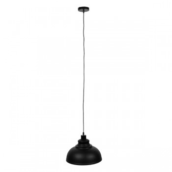 GloboStar® ANDY 01000 Μοντέρνο Κρεμαστό Φωτιστικό Οροφής Μονόφωτο Μαύρο Μεταλλικό Καμπάνα Φ35 x Υ28cm