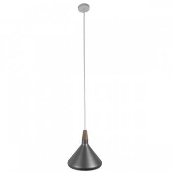 GloboStar® PIROZZI 01277 Μοντέρνο Κρεμαστό Φωτιστικό Οροφής Μονόφωτο Ασημί Μεταλλικό Καμπάνα Φ27 x Y20cm