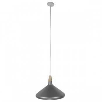 GloboStar® FELICITA 01276 Μοντέρνο Κρεμαστό Φωτιστικό Οροφής Μονόφωτο Ασημί Μεταλλικό Καμπάνα Φ39 x Y22cm