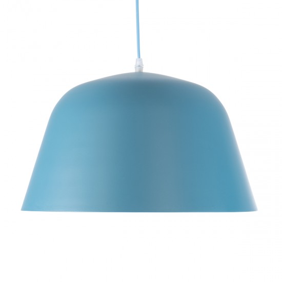 GloboStar® DOWNVALE 01286 Μοντέρνο Κρεμαστό Φωτιστικό Οροφής Μονόφωτο 1 x E27 Μπλε Μεταλλικό Καμπάνα Φ40 x Y24cm GloboStar® DOWNVALE 01286 Μοντέρνο Κρεμαστό Φωτιστικό Οροφής Μονόφωτο 1 x E27 Μπλε Μεταλλικό Καμπάνα Φ40 x Y24cm