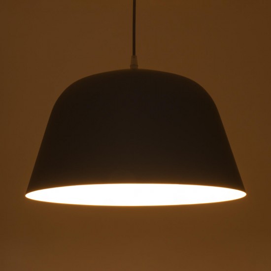 GloboStar® WESTVALE 01282 Μοντέρνο Κρεμαστό Φωτιστικό Οροφής Μονόφωτο 1 x E27 Γκρί  Μεταλλικό Καμπάνα Φ40 x Y24cm