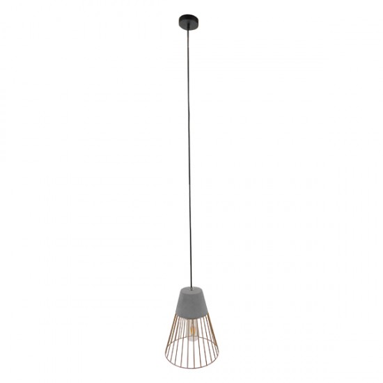 GloboStar® DURANT 01323 Μοντέρνο Industrial Κρεμαστό Φωτιστικό Οροφής Μονόφωτο Γκρι Μπεζ Τσιμέντο Πλέγμα Φ25 x Y31cm GloboStar® DURANT 01323 Μοντέρνο Industrial Κρεμαστό Φωτιστικό Οροφής Μονόφωτο Γκρι Μπεζ Τσιμέντο Πλέγμα Φ25 x Y31cm