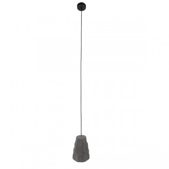 GloboStar® COMO 01327 Μοντέρνο Industrial Κρεμαστό Φωτιστικό Οροφής Μονόφωτο Γκρι Τσιμέντο Καμπάνα Φ18 x Y23cm