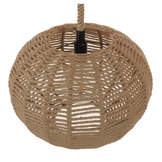 GloboStar® MANDALA 01331 Vintage Κρεμαστό Φωτιστικό Οροφής Μονόφωτο 1 x E27 Πλέγμα με Μπεζ Σχοινί Φ42 x Υ34cm GloboStar® MANDALA 01331 Vintage Κρεμαστό Φωτιστικό Οροφής Μονόφωτο 1 x E27 Πλέγμα με Μπεζ Σχοινί Φ42 x Υ34cm