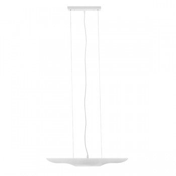 GloboStar® ARTICA 01305 Μοντέρνο Κρεμαστό Φωτιστικό Οροφής Δίφωτο 2 x E27 Λευκό Χρυσό Μεταλλικό Μ60 x Π6 x Υ6cm
