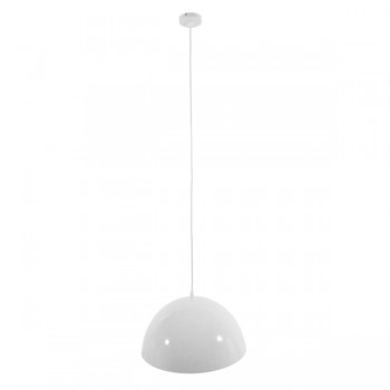 GloboStar® LUNE 01339 Μοντέρνο Κρεμαστό Φωτιστικό Οροφής Μονόφωτο Λευκό Χρυσό Μεταλλικό Καμπάνα Φ40 x Υ20cm