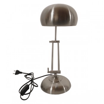 GloboStar® OFFICE CHROME 01393 Μοντέρνο Επιτραπέζιο Φωτιστικό Πορτατίφ Μονόφωτο Μεταλλικό Χρώμιο Νίκελ Φ12 x Υ80cm