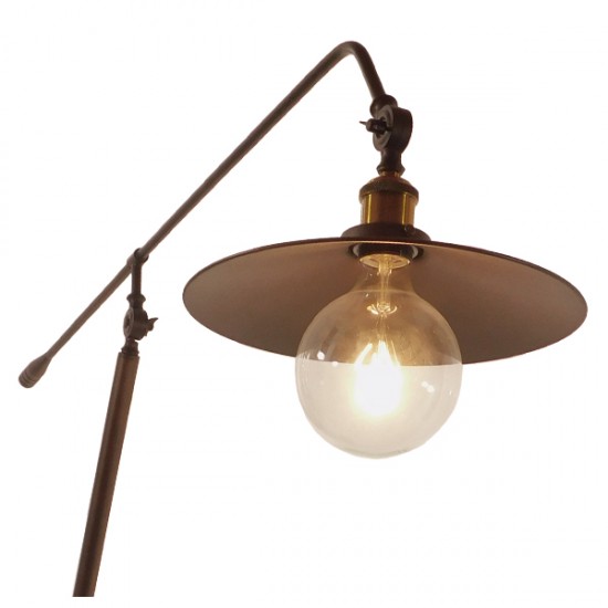 GloboStar® SILENE 01243 Vintage Φωτιστικό Δαπέδου Μονόφωτο 1 x E27 Χάλκινο Μεταλλικό Καμπάνα D30 x H194cm