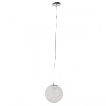 GloboStar® OCEANA 01355 Vintage Κρεμαστό Φωτιστικό Οροφής Μονόφωτο 1 x E27 Λευκό Ξύλινο Ψάθινο Rattan Φ20 x Υ20cm