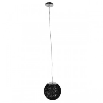 GloboStar® OCEANA 01356 Vintage Κρεμαστό Φωτιστικό Οροφής Μονόφωτο 1 x E27 Μαύρο Ξύλινο Ψάθινο Rattan Φ20 x Υ20cm