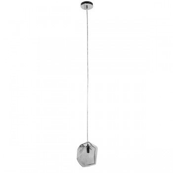 GloboStar® RINA 01307 Μοντέρνο Κρεμαστό Φωτιστικό Οροφής Μονόφωτο 1 x G9 Γυάλινο Γκρι Διάφανο Μ14 x Π17 x Υ17cm