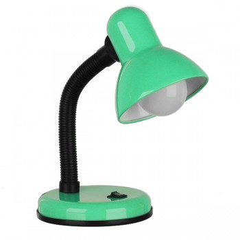 GloboStar® STUDENT GREEN 01533 Μοντέρνο Επιτραπέζιο Φωτιστικό Γραφείου Μονόφωτο Μεταλλικό Πράσινο Λευκό με Διακόπτη ΟN/OFF Φ12 x Υ32cm
