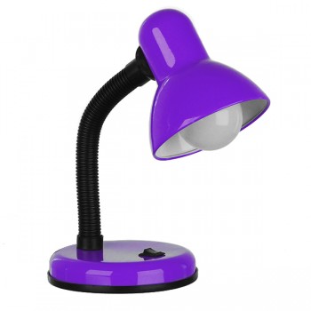 GloboStar® STUDENT PURPLE 01537 Μοντέρνο Επιτραπέζιο Φωτιστικό Γραφείου Μονόφωτο Μεταλλικό Μωβ Λευκό με Διακόπτη ΟN/OFF Φ12 x Υ32cm