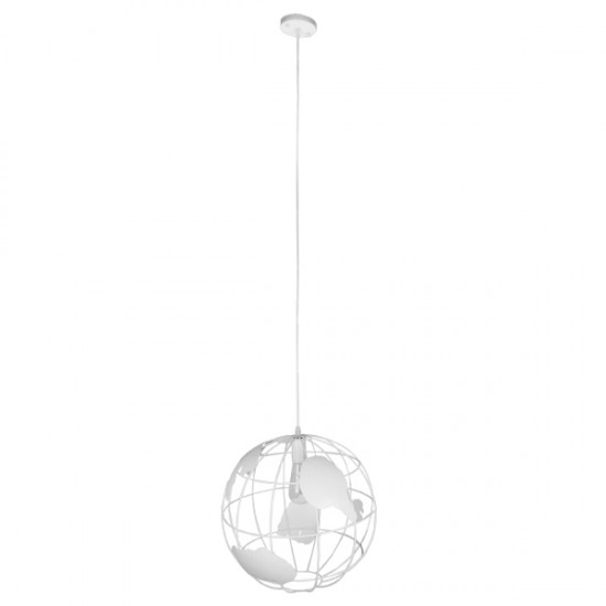 GloboStar® EARTH 01664 Vintage Industrial Κρεμαστό Φωτιστικό Οροφής Μονόφωτο 1 x E27 Λευκό Μεταλλικό Πλέγμα Φ40 x Υ40cm GloboStar® EARTH 01664 Vintage Industrial Κρεμαστό Φωτιστικό Οροφής Μονόφωτο 1 x E27 Λευκό Μεταλλικό Πλέγμα Φ40 x Υ40cm