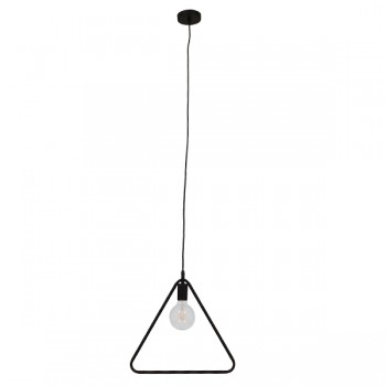 GloboStar® DELTA 01580 Μοντέρνο Κρεμαστό Φωτιστικό Οροφής Μονόφωτο 1 x E27 Μαύρο Μεταλλικό Μ38 x Π4 x Υ33cm