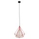 GloboStar® KAIRI 01620 Μοντέρνο Industrial Κρεμαστό Φωτιστικό Οροφής Μονόφωτο 1 x E27 Κόκκινο με Άσπρο Ύφασμα Μεταλλικό Πλέγμα Φ38 x Υ39cm GloboStar® KAIRI 01620 Μοντέρνο Industrial Κρεμαστό Φωτιστικό Οροφής Μονόφωτο 1 x E27 Κόκκινο με Άσπρο Ύφασμα Μεταλλικό Πλέγμα Φ38 x Υ39cm