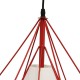 GloboStar® KAIRI 01620 Μοντέρνο Industrial Κρεμαστό Φωτιστικό Οροφής Μονόφωτο 1 x E27 Κόκκινο με Άσπρο Ύφασμα Μεταλλικό Πλέγμα Φ38 x Υ39cm GloboStar® KAIRI 01620 Μοντέρνο Industrial Κρεμαστό Φωτιστικό Οροφής Μονόφωτο 1 x E27 Κόκκινο με Άσπρο Ύφασμα Μεταλλικό Πλέγμα Φ38 x Υ39cm