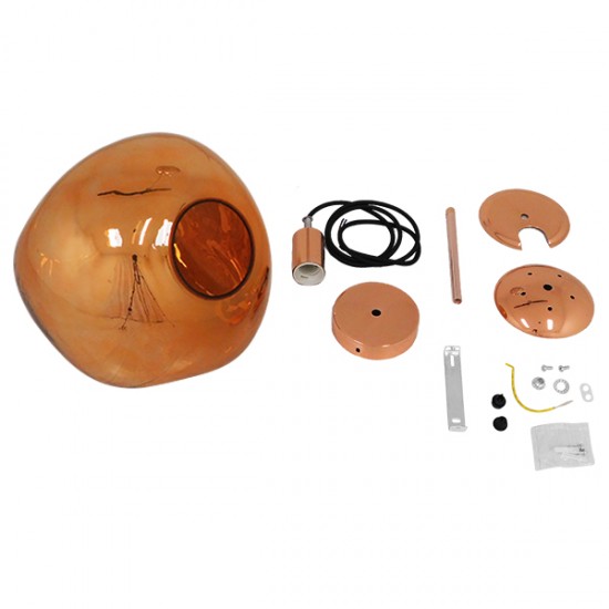 GloboStar® DIXAR 01465 Μοντέρνο Κρεμαστό Φωτιστικό Οροφής Μονόφωτο 1 x E27 Γυάλινο Χάλκινο Φ36 x Υ45cm GloboStar® DIXAR 01465 Μοντέρνο Κρεμαστό Φωτιστικό Οροφής Μονόφωτο 1 x E27 Γυάλινο Χάλκινο Φ36 x Υ45cm