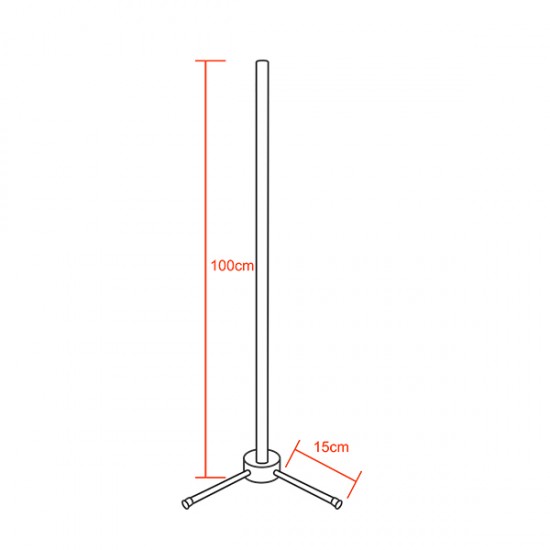 Μοντέρνο Minimal Επιδαπέδιο Μαύρο Φωτιστικό 100cm LED 16 Watt με Ασύρματο Χειριστήριο RF & Dimmer Θερμό Λευκό 3000k GloboStar ALIEN Design GLOBO-100-3 Μοντέρνο Minimal Επιδαπέδιο Μαύρο Φωτιστικό 100cm LED 16 Watt με Ασύρματο Χειριστήριο RF & Dimmer Θερμό Λευκό 3000k GloboStar ALIEN Design GLOBO-100-3