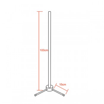 Μοντέρνο Minimal Επιδαπέδιο Μαύρο Φωτιστικό 100cm LED 16 Watt με Ασύρματο Χειριστήριο 2.4G RF & Dimmer RGBW+WW Πολύχρωμο Digital Magic Dot Pixel GloboStar ALIEN Design GLOBO-100-11