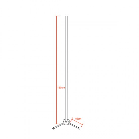 Μοντέρνο Minimal Επιδαπέδιο Μαύρο Φωτιστικό 150cm LED 24 Watt με Ασύρματο Χειριστήριο 2.4G RF & Dimmer RGBW+WW Πολύχρωμο Digital Magic Dot Pixel GloboStar ALIEN Design GLOBO-150-11 Μοντέρνο Minimal Επιδαπέδιο Μαύρο Φωτιστικό 150cm LED 24 Watt με Ασύρματο Χειριστήριο 2.4G RF & Dimmer RGBW+WW Πολύχρωμο Digital Magic Dot Pixel GloboStar ALIEN Design GLOBO-150-11