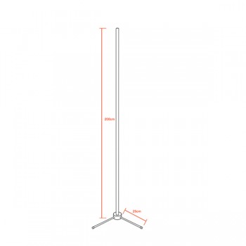 Μοντέρνο Minimal Επιδαπέδιο Μαύρο Φωτιστικό 200cm LED 32 Watt με Ασύρματο Χειριστήριο RF & Dimmer Θερμό Λευκό 3000k GloboStar ALIEN Design GLOBO-200-3