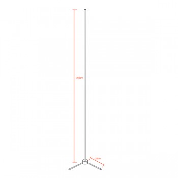 Μοντέρνο Minimal Επιδαπέδιο Μαύρο Φωτιστικό 250cm LED 40 Watt με Ασύρματο Χειριστήριο RF & Dimmer RGB GloboStar ALIEN Design GLOBO-250-8